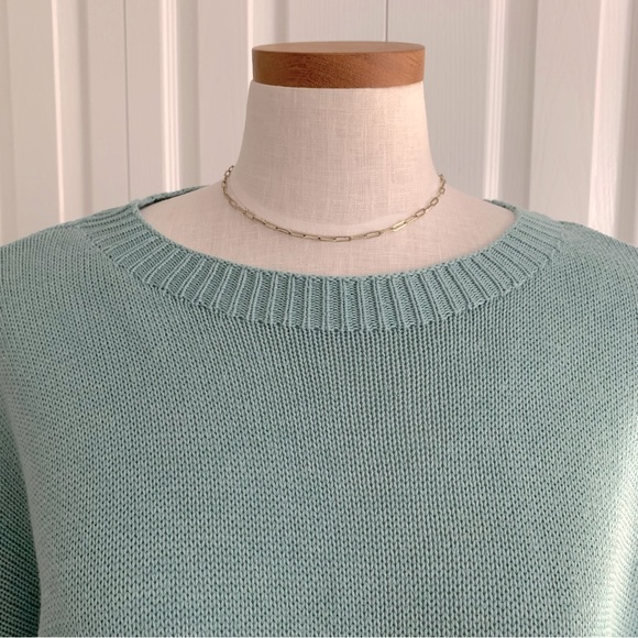 Eileen Fisher Silk Blend Knit Sweater Top Long Sleeve Size Large Colour Seaside - Picture 5 of 13